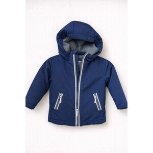 Hanna Andersson Navy Blue Sherpa Lined Hooded Jacket Kids Size 90 US 3 51948